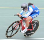 女子５００メートルタイムトライアル決勝　高い集中力を発揮して準優勝した相見涼花＝函館競輪場