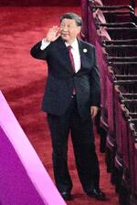 　杭州アジア大会の開会式に出席した中国の習近平国家主席＝２３日、中国・杭州（共同）