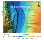 　海上保安庁が崩落を確認した富山湾の海底の地形画像（囲み部分、同庁提供）
