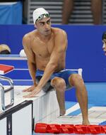 　東京パラリンピックの競泳男子１００メートル平泳ぎ（運動機能障害ＳＢ８）に出場したイブラヒム・フセイン＝２０２１年８月、東京アクアティクスセンター