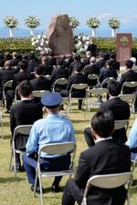 　伊豆大島の土砂災害から１０年となり、東京都大島町で開かれた追悼式＝１６日午後