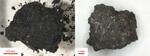 　りゅうぐうの試料（左）と、１８６４年にフランスに落下した隕石。りゅうぐうの試料の方が色が暗い（東北大などの研究チーム提供）