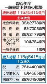 　２０２５年度一般会計予算案の概要