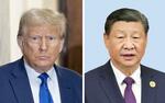 　トランプ米大統領（ゲッティ＝共同）と中国の習近平国家主席（右）