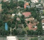 　故田中角栄元首相邸。手前は目白通り＝１９９７年３月、東京都文京区