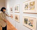 新たに展示された「鬼太郎の誕生」の原画＝２２日、境港市本町