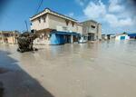 　リビア西部ミスラタで、洪水に遭った建物＝１０日（ゲッティ＝共同）