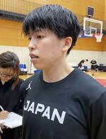 　杭州アジア大会への意気込みを語る、バスケットボール女子日本代表の林主将＝東京都内