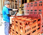 瓶不足のため美方郡の一部の酒造会社では再利用可能な瓶への切り替えを進めている＝香美町香住区小原の「香住鶴」
