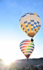 田口さんが携わった気球イベントの様子＝２０１９年４月、兵庫県川西市（田口さん提供）