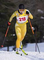 　距離成年女子Ｂ５キロクラシカル　優勝した青森・土屋正恵＝花輪スキー場