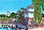 橋本興家「夏景名城」（千代田城）、１９４１年、７５×１１０センチ＝鳥取県立博物館蔵