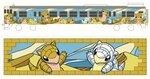  サンドやアローラサンドがデザインされるラッピング列車のイメージ図（©Ｐｏｋｅｍｏｎ．©Ｎｉｎｔｅｎｄｏ／ＣｒｅａｔｕｒｅｓＩｎｃ．／ＧＡＭＥ　ＦＲＥＡＫ　ｉｎｃ．） 