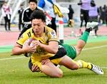 　相模原―東京ＳＧ　試合終了間際、逆転トライを決める東京ＳＧ・中野将＝相模原ギオンスタジアム