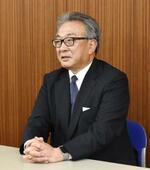 　民放連会長に就いた遠藤龍之介さん＝２０２２年、東京・紀尾井町の民放連