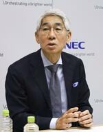 　インタビューに応じるＮＥＣの森田隆之社長