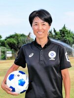 サッカー女子Ｗ杯について語る大部さん＝鳥取県米子市