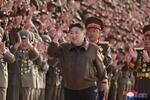 　２２日、平壌での式典に出席した北朝鮮の金正恩朝鮮労働党総書記（朝鮮中央通信＝共同）