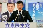 　記者会見する立憲民主党の泉代表＝２１日午前、国会