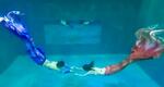 　水中で「マーメイドスイム」の練習をする「人魚の学校」の生徒＝２０２４年５月、名古屋市（同校提供）