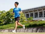 　練習を公開した、パリ五輪男子マラソン代表の赤崎暁＝２１日、福岡市
