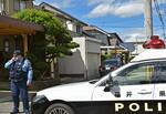 　住宅で意識不明の夫婦が見つかった現場付近＝２３日午前１０時ごろ、福井県坂井市