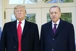 　２０１９年、ワシントンのホワイトハウスで並ぶトランプ米大統領（左）とトルコのエルドアン大統領（共同）