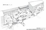 １９７４年策定の　鳥取駅前広場施設設計基本計画に記された駅前広場のイメージ図