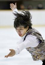 　フィギュア男子で優勝した目黒日大・三浦佳生のフリーの演技＝山新スイミングアリーナ