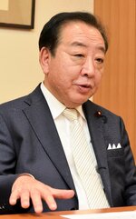 参院改選１人区での野党候補の調整に意欲を示した野田代表＝昨年１２月２４日、衆院議員会館