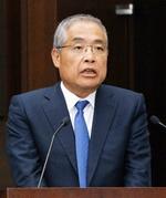 　記者会見する三菱商事の中西勝也社長＝２日午後、東京都千代田区