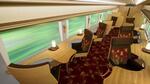 　新観光列車「はなあかり」のグリーン車の内装イメージ（ＪＲ西日本提供、ｄｅｓｉｇｎｅｄ　ｂｙ　Ｙａｓｕｙｕｋｉ　ＫＡＷＡＮＩＳＨＩ　＋　ＩＣＨＩＢＡＮＳＥＮ／ｎｅｘｔｓｔａｔｉｏｎｓ）