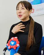 　インタビューに答える建築家の永山祐子さん（日本国際博覧会協会提供）