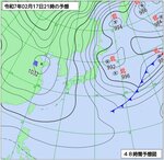 17日午後９時の予想天気図（気象庁ホームページより）