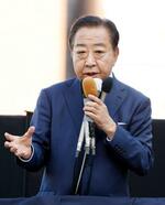 　仙台市で街頭演説する立憲民主党の野田代表＝１３日午後