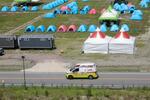 　２日、韓国・セマングムで「世界スカウトジャンボリー」の会場周辺を巡回する救急車（消防当局提供・聯合＝共同）