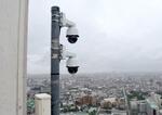 　タワーホール船堀に設置されたＡＩ防災システムのカメラ＝２１日、東京都江戸川区