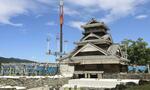 　２０１６年の熊本地震からの復旧作業が続く、熊本城の宇土櫓＝４日、熊本市