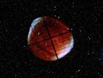 　観測衛星「ＸＲＩＳＭ」が撮影した、超新星爆発の残骸「ＳＮ１００６」＝２月（ＪＡＸＡなど提供）