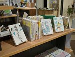 ＨＳＰに関する書籍も並ぶ特設コーナー＝岩美町浦富の町立図書館