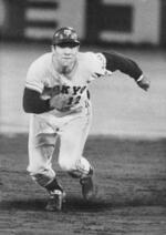 １９６７年の柴田勲さん。７０盗塁で２年連続の盗塁王を獲得したシーズンとなった。