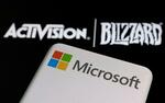 　米マイクロソフトと米ゲーム会社アクティビジョン・ブリザードのロゴ（ロイター＝共同）