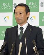 　岐阜県の江崎禎英知事＝６日、県庁