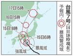　台風７号の予想進路（１４日１８時現在）