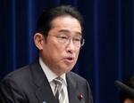 　臨時国会が終了し、記者会見する岸田首相＝１３日午後、首相官邸