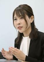 　インタビューに答えるネットコミュニケーション研究所代表の中村佳美さん