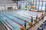 　２０２２年８月、宮城県利府町のプールで開催された全国中学校体育大会の競泳