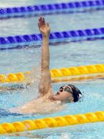 　男子１００メートル背泳ぎ（運動機能障害Ｓ８）決勝　１分６秒４０で２位の窪田幸太＝マンチェスター（共同）