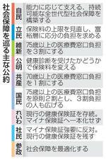 　衆院選での社会保障を巡る主な公約