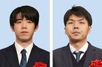 　藤井聡太棋王（左）と増田康宏八段